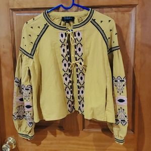 Long Sleeve Cotton Jacket by RD & Kokio  Yellow